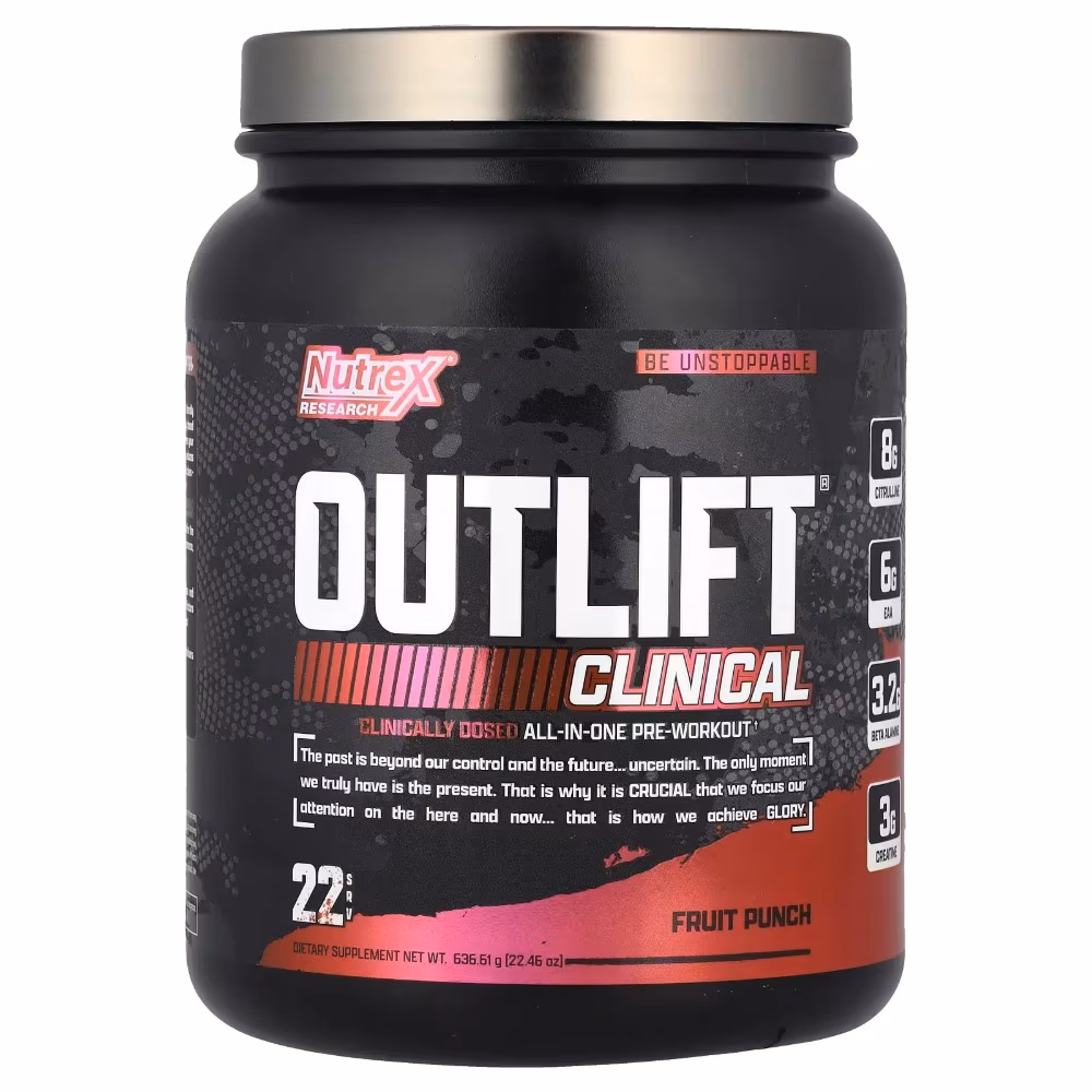 Nutrex Outlift Clinical Fruit Punch 22 Servings – Pre-Workout Supplement 1