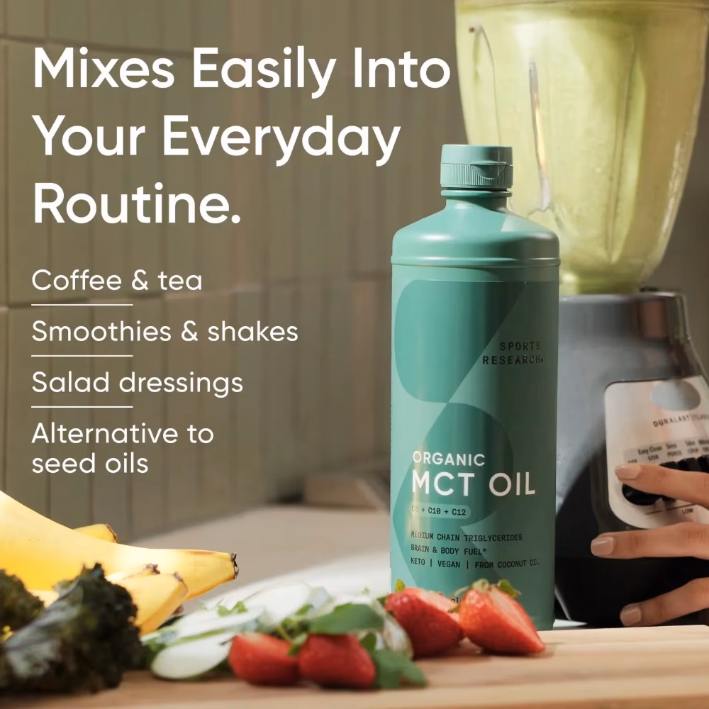 Sports Research Organic MCT Oil 946ml – Keto-Friendly Dietary Supplement 3