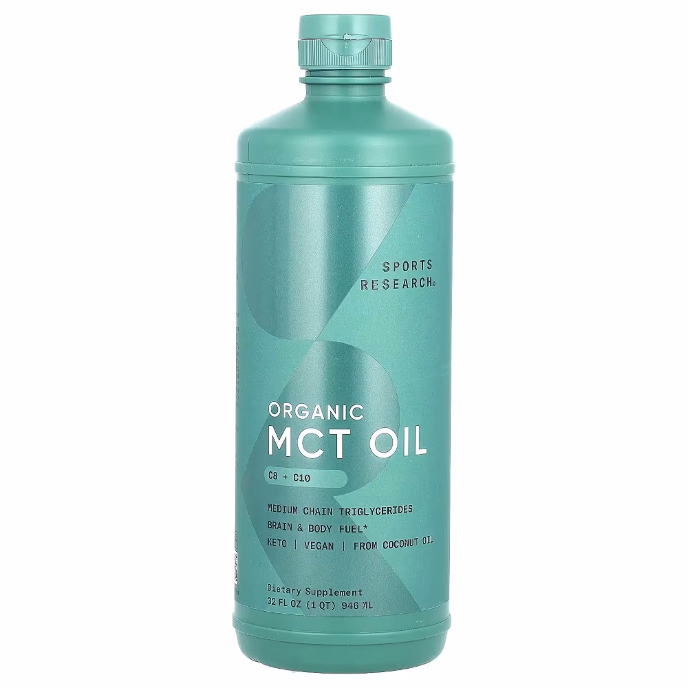 Sports Research Organic MCT Oil 946ml – Keto-Friendly Dietary Supplement 1