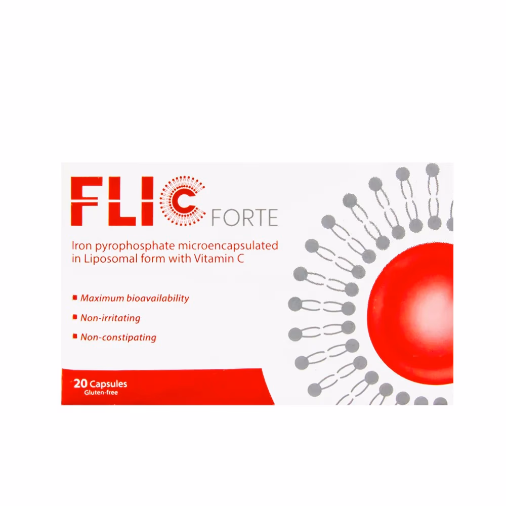 FLIC C Forte Iron Pyrophosphate Microencapsulated in Liposomal Form with Vitamin C - 20 Capsules