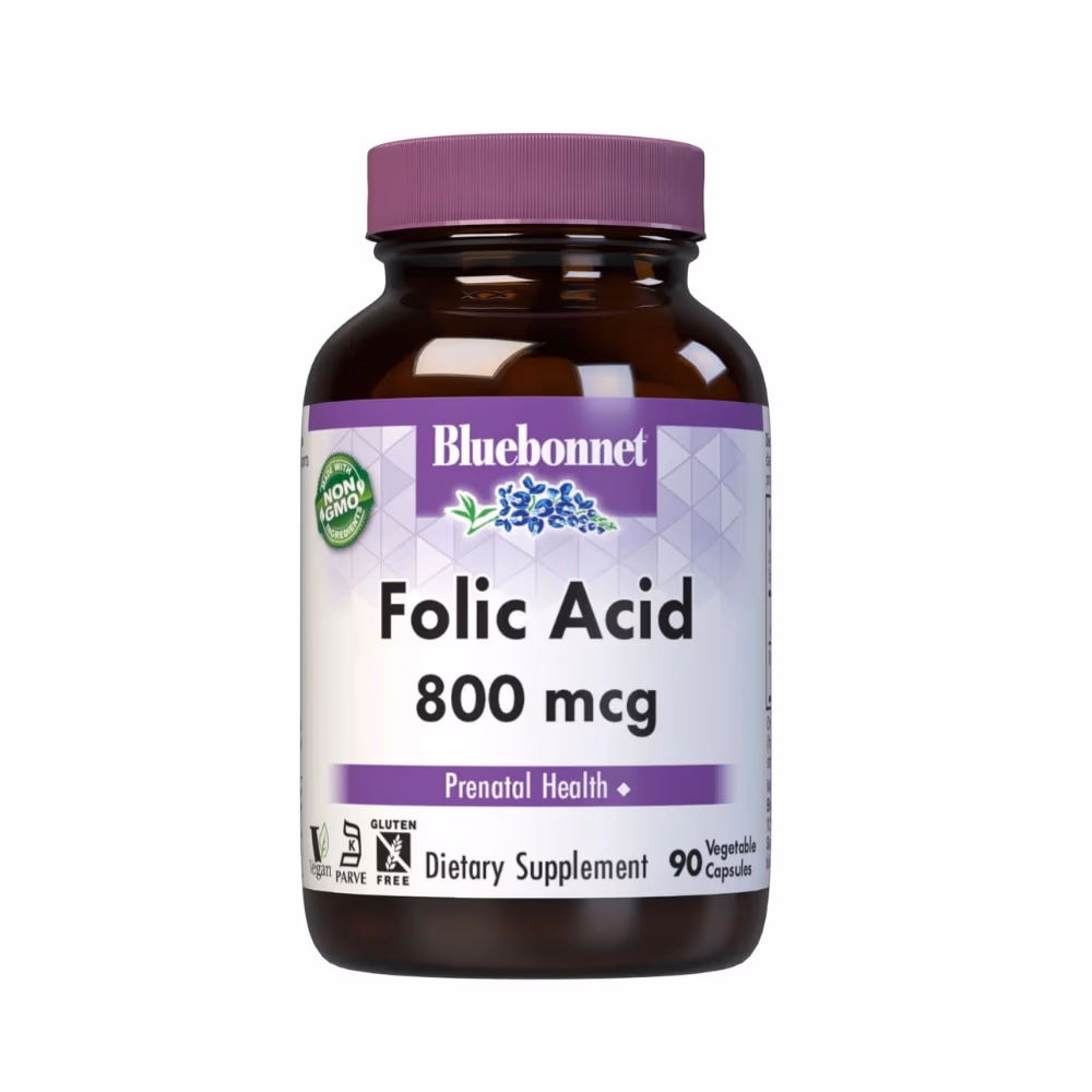 Bluebonnet Folic Acid 800mcg 90 Veg Caps