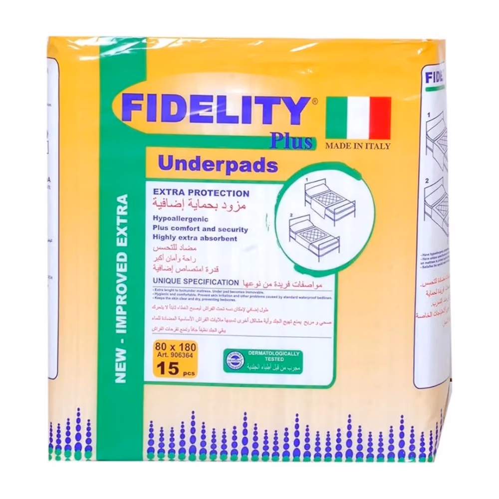 Fidelity Plus Underpads – 80x180 cm (15 Pieces) 1