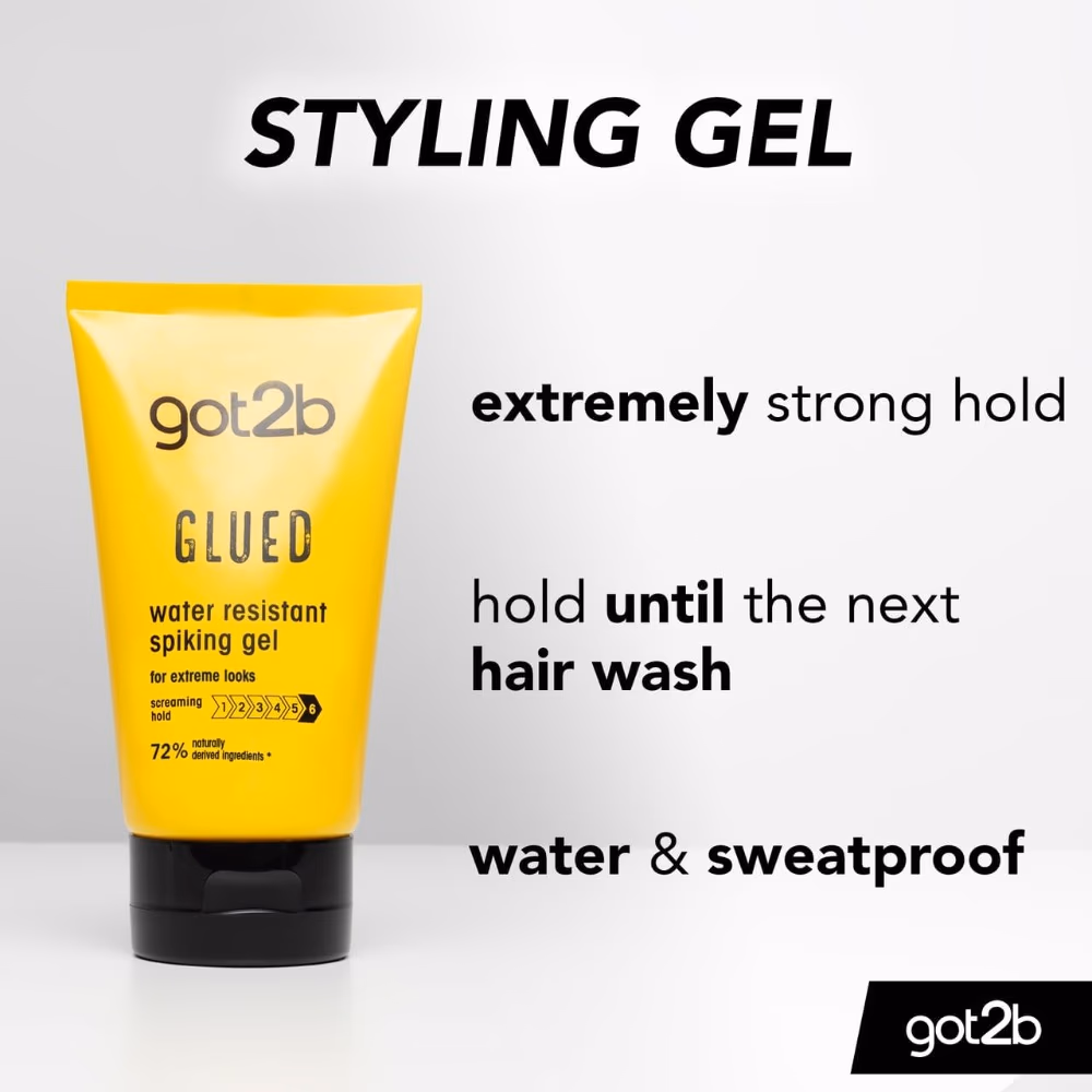 Schwarzkopf Got2b Glued Water Resistant Spiking Gel – 150ml | Extreme Hold Hair Gel for Spikes & Long-Lasting Styles 5