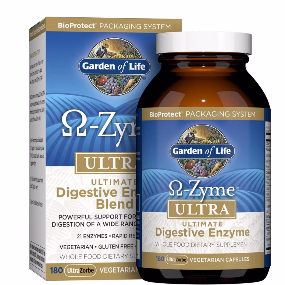 Garden of Life O-Zyme Ultra Digestive Enzyme 180 Vegetarian Capsules 1