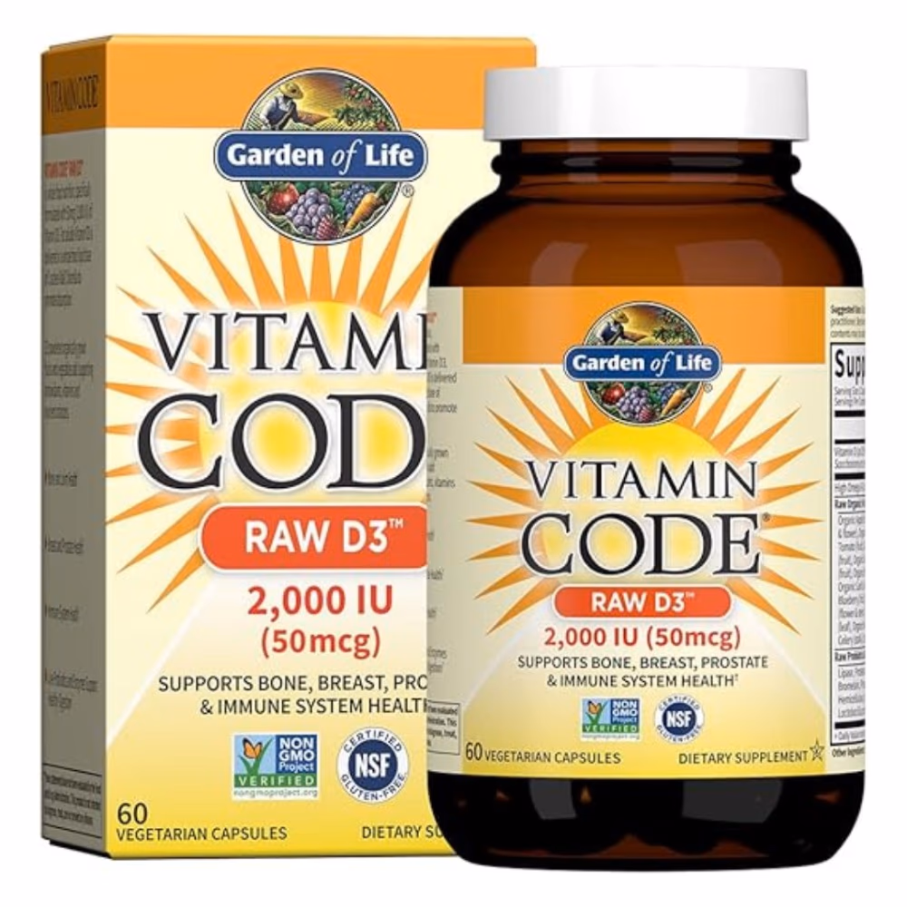 Garden of Life Vitamin Code Raw D3 2000IU 60 Vegetarian Capsules 1