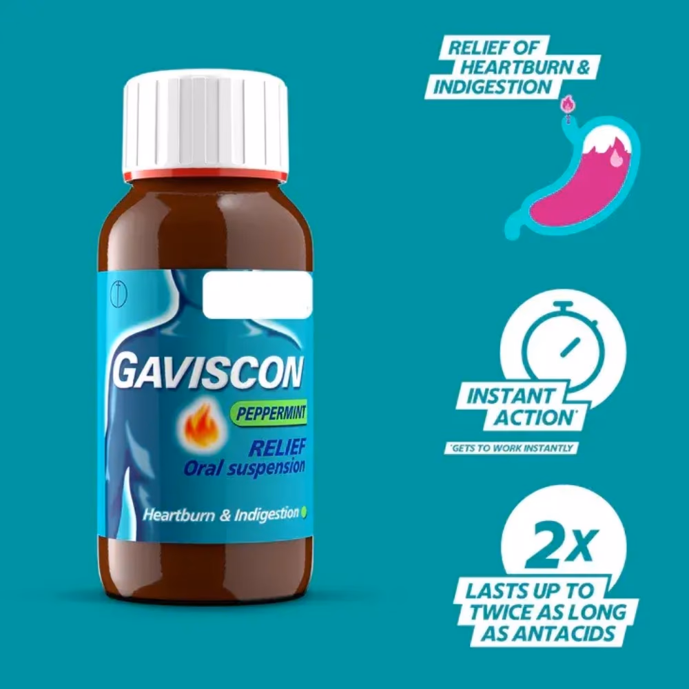 Gaviscon Oral Suspension 200ml - Peppermint Flavor 2