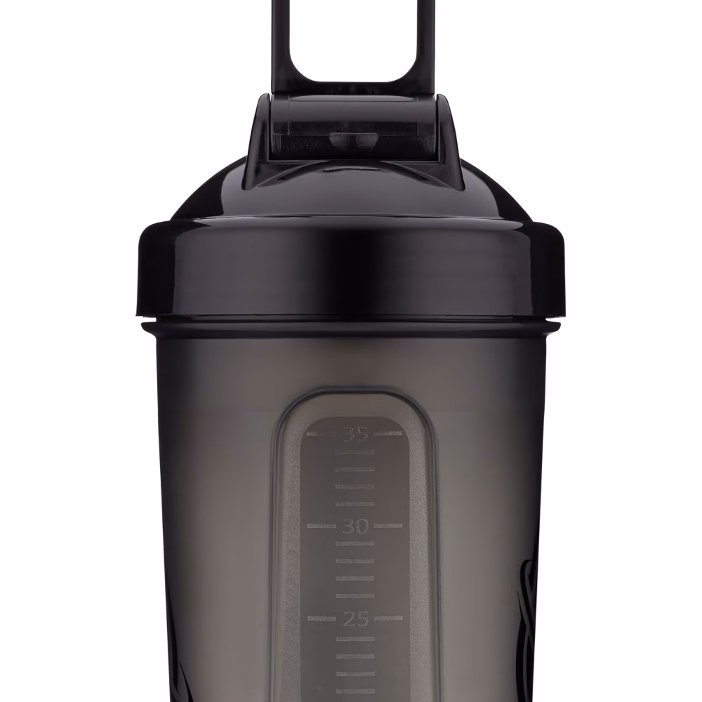 Hydra Cup Dual Shaker Bottle – “Gains You” Clear Black – 22oz + 14oz | 2-in-1 Protein Shaker for Pre & Post Workout Drinks 2