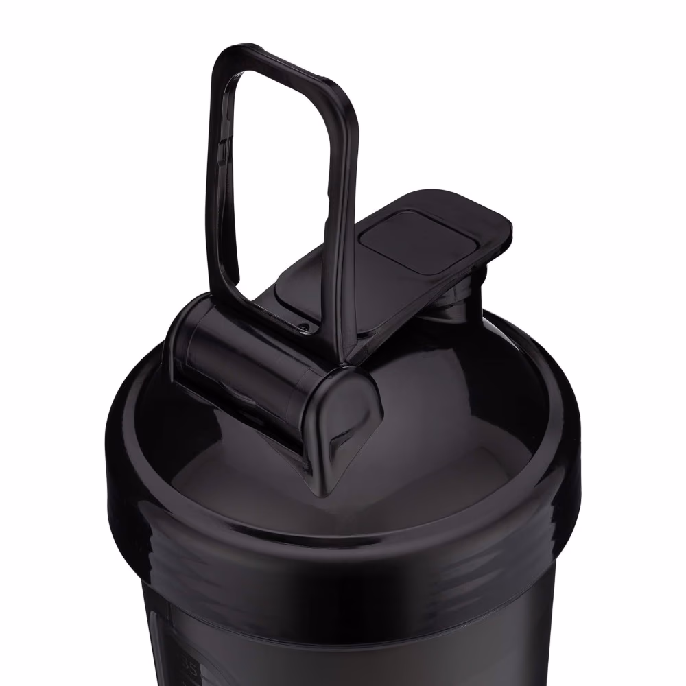 Hydra Cup Dual Shaker Bottle – “Gains You” Clear Black – 22oz + 14oz | 2-in-1 Protein Shaker for Pre & Post Workout Drinks 3