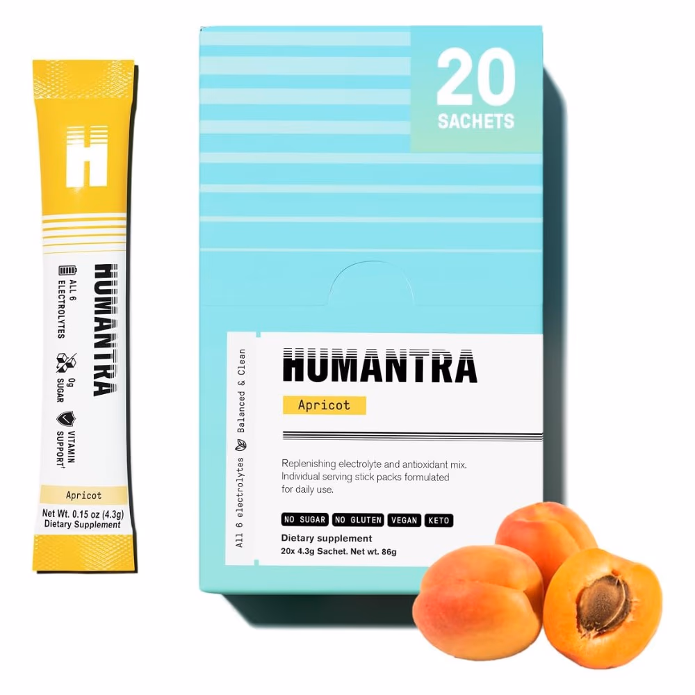 Humantra Electrolyte Powder – Apricot Flavor, 20 Servings | Hydration Support, Electrolyte Balance & Recovery Drink Mix
