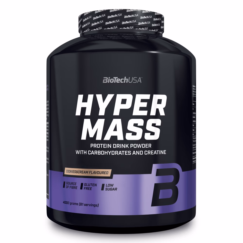 BioTechUSA Hyper Mass Cookies & Cream 4000g: High-Calorie Mass Gainer Protein Powder 2