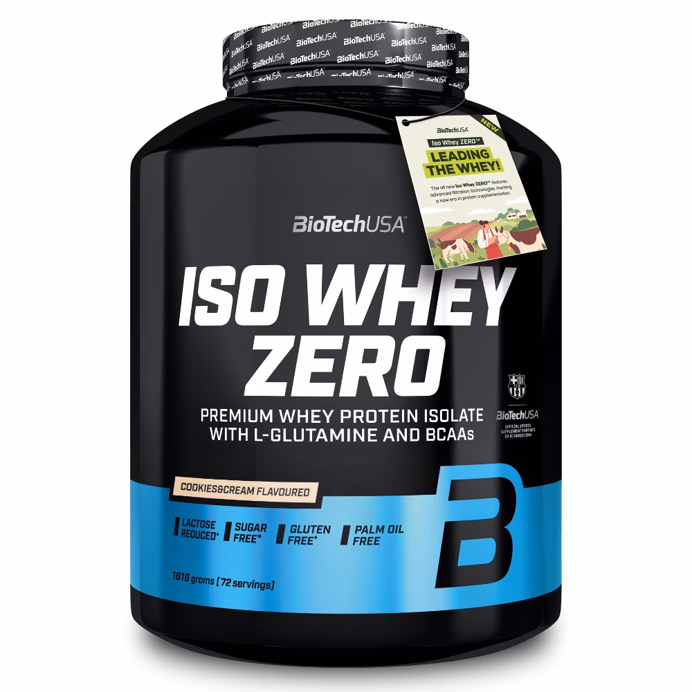 BioTechUSA ISO Whey Zero Cookies & Cream 1816g: Lactose-Free Whey Protein Isolate