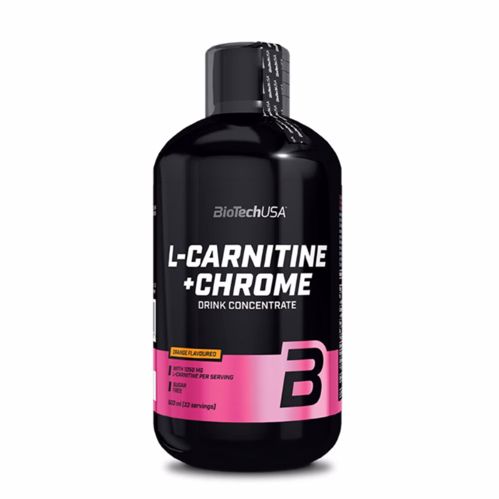 BioTechUSA L-Carnitine + Chrome Orange 500ml: Liquid Fat Metabolism Support with Chromium 1