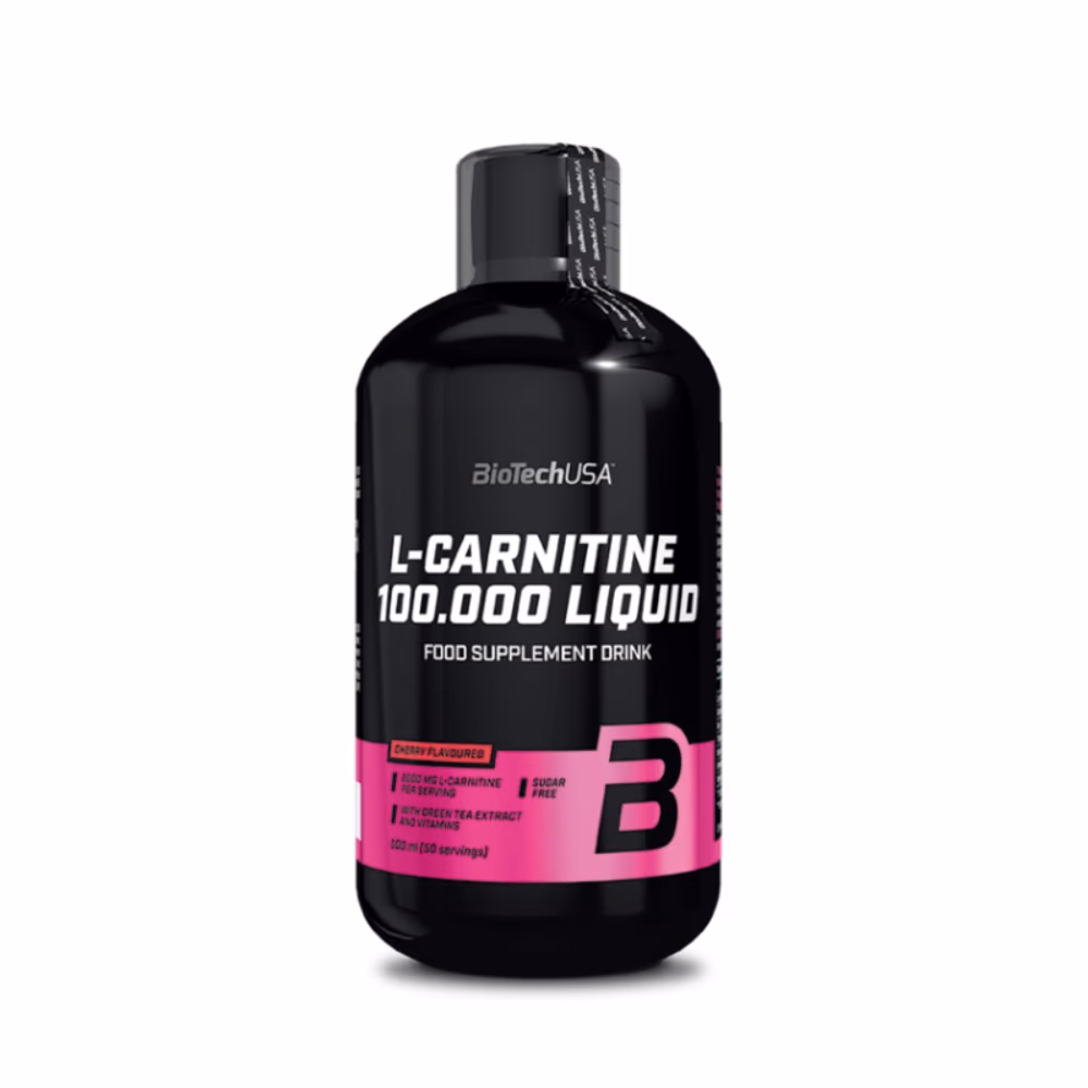 BioTechUSA L-Carnitine 100,000 Liquid Cherry 500ml: High-Dose Liquid Fat Burner with L-Carnitine 1