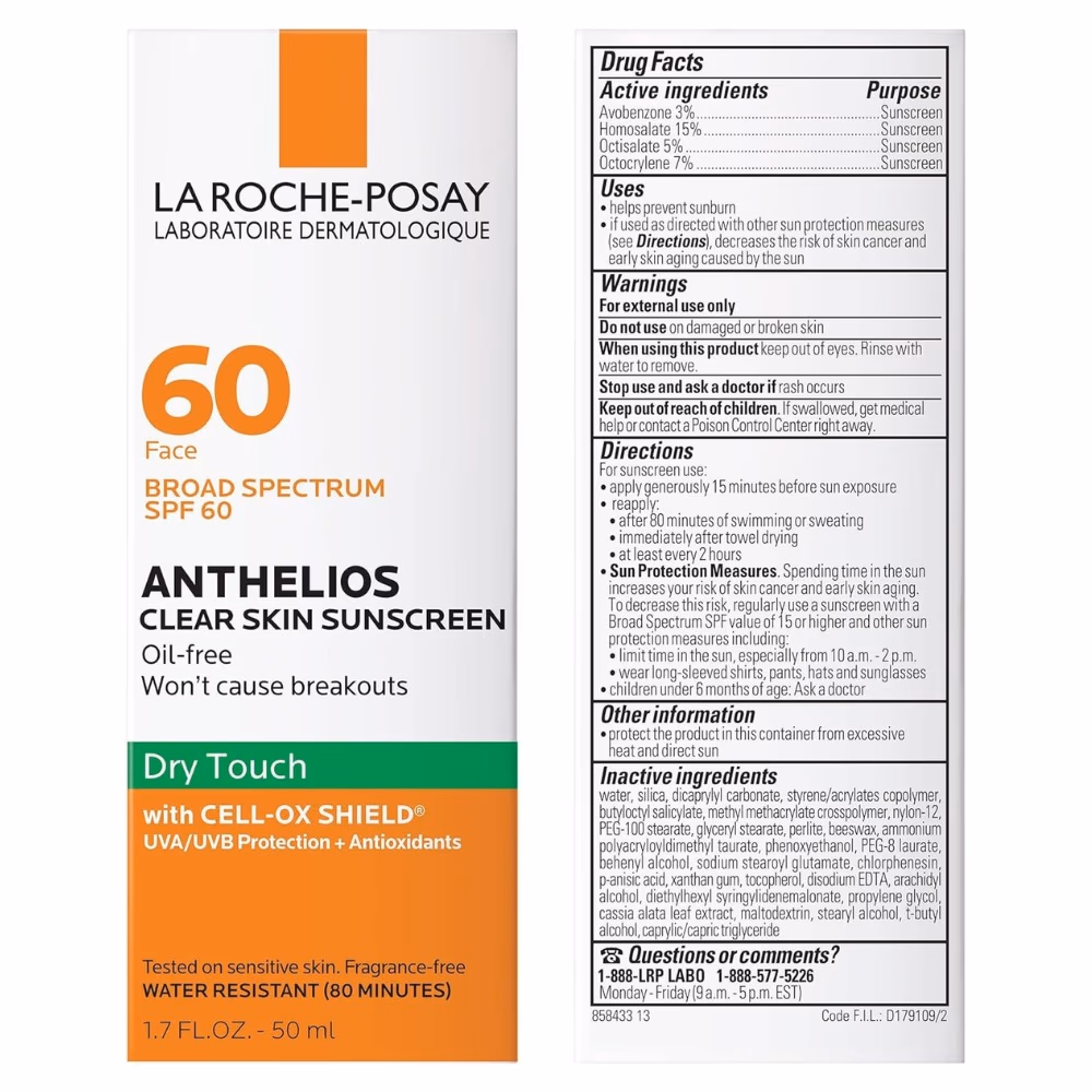 LRP Anthelios Clear Skin Sunscreen SPF 60 (50ml)  Oil-Free Sun Protection for Acne-Prone Skin 2