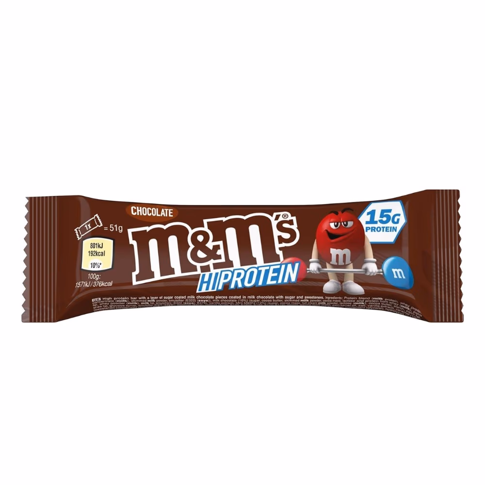M & M Hi Protein Chocolate Bar (51g)