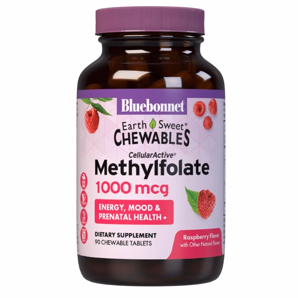Bluebonnet Methylfolate 1000mcg 90 Chewable Tabs