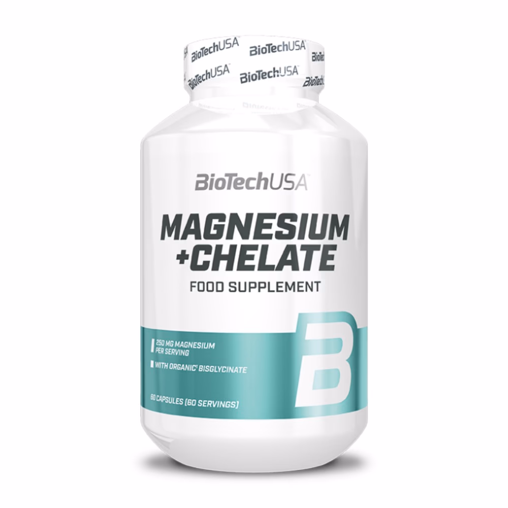 BioTechUSA Magnesium + Chelate 60 Capsules: Highly Absorbable Magnesium for Muscle, Nerve & Energy Support 1