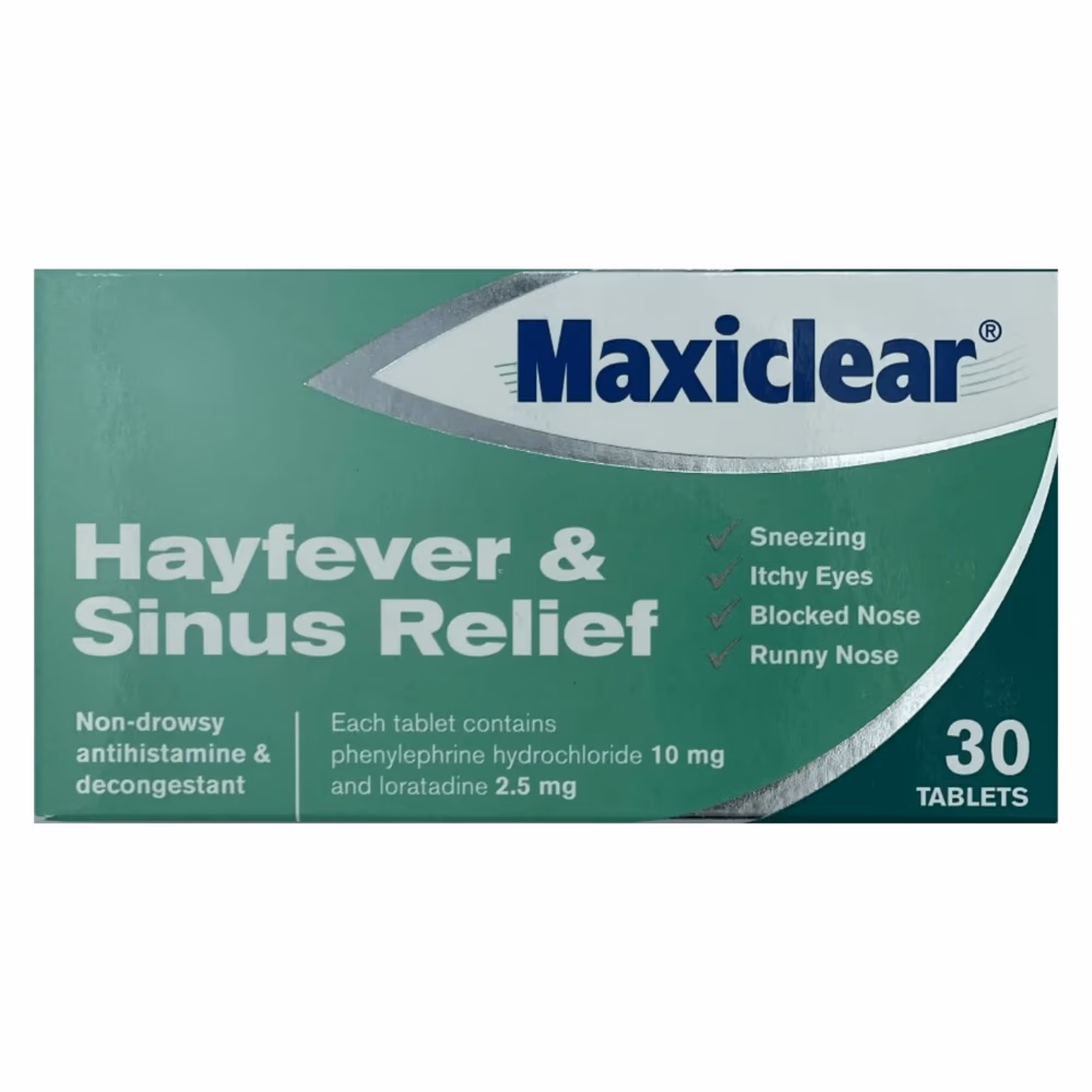 Maxiclear Hayfever And Sinus Relief Tablets 30s