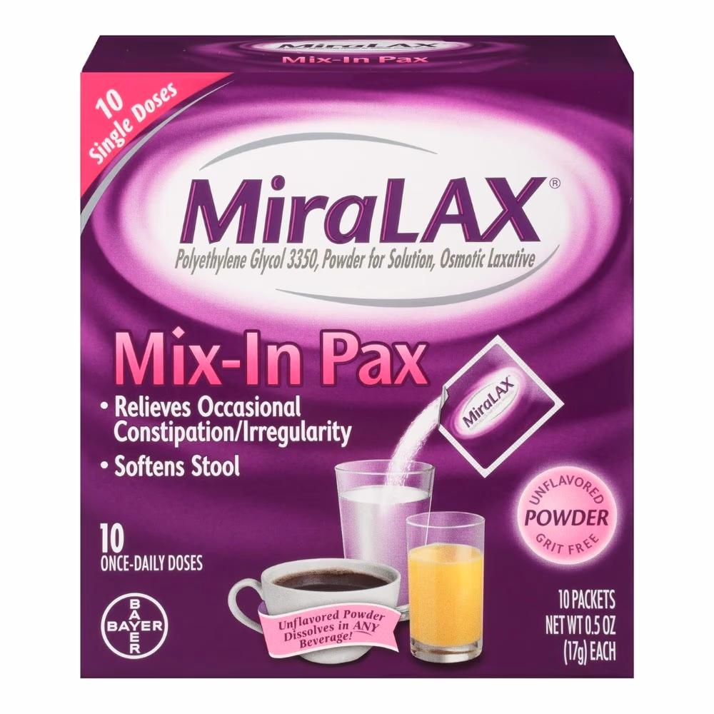 MiraLAX Mix-In Pax Laxative Powder Packets 10s 1