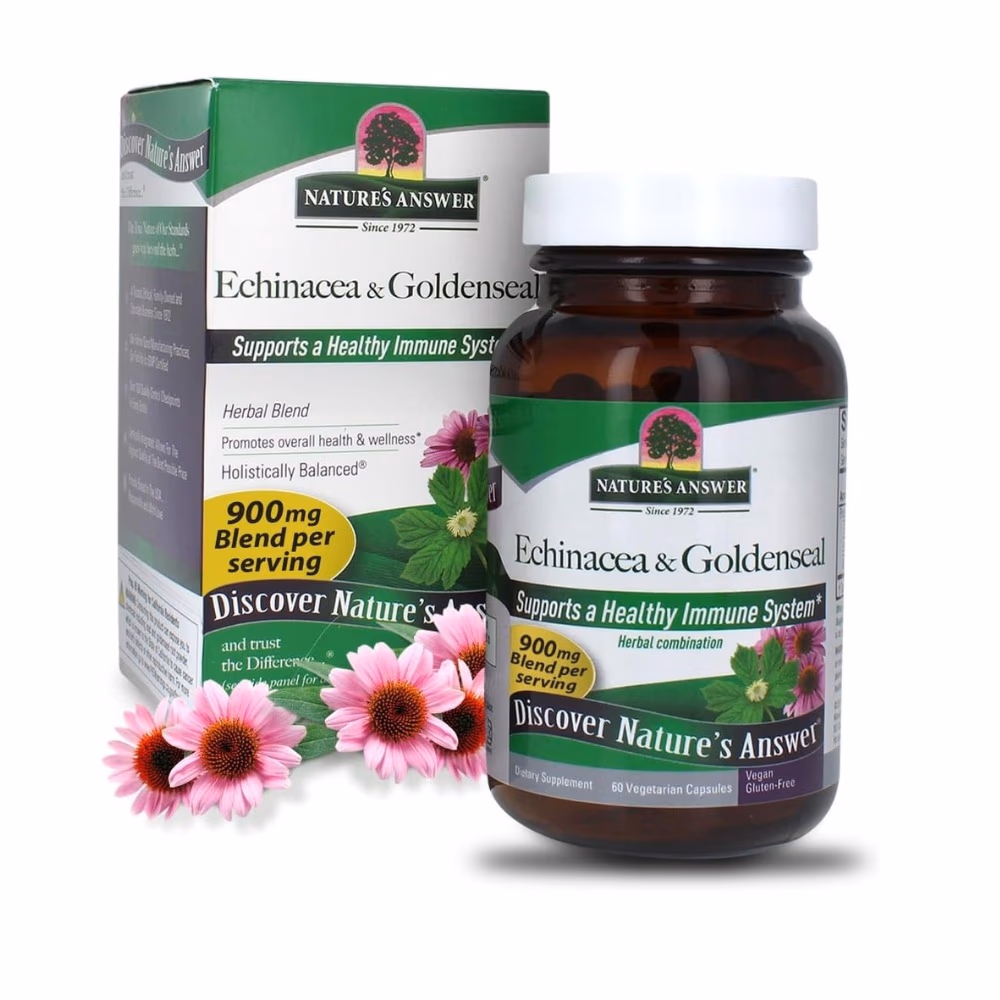 Nature's Answer Echinacea & Goldenseal 60 Veg Caps 1