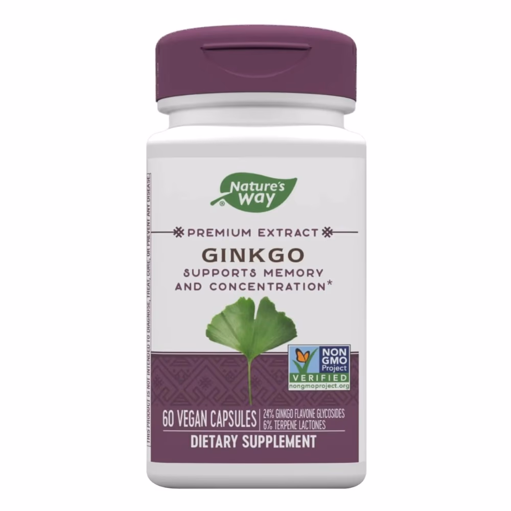 Nature's Way Ginkgo Extract 60 Veg Capsules 1