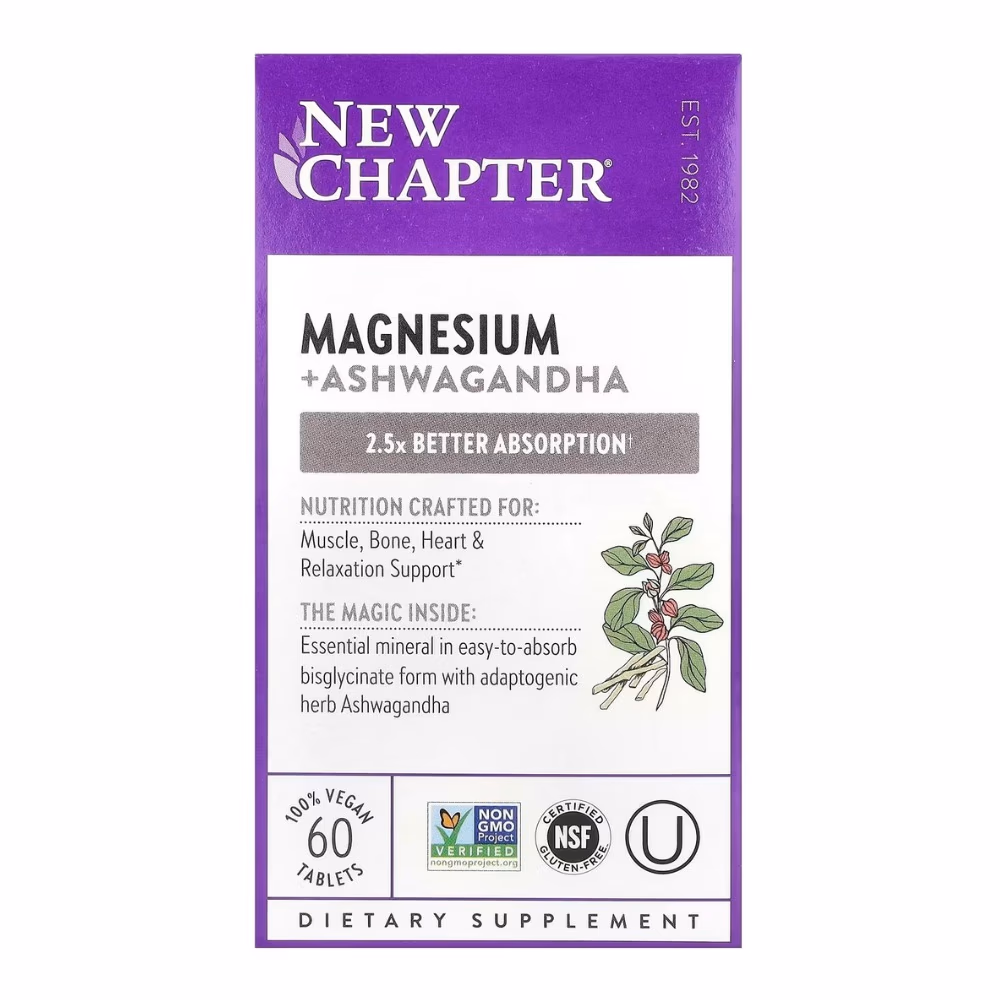 New Chapter Magnesium Ashwagandha 60 Tablets 1