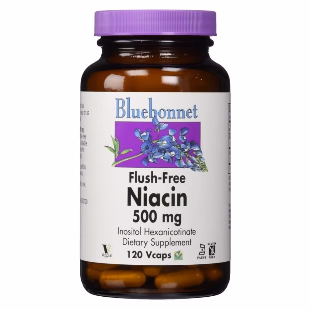 Bluebonnet Flush-Free Niacin 500mg 120 Veg Caps 1