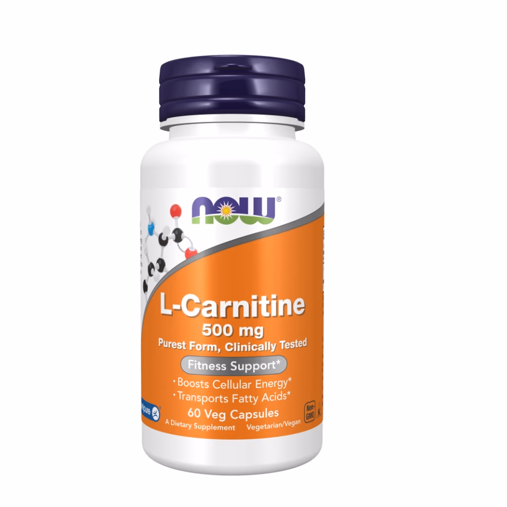 NOW L-Carnitine 500mg- 60 Vegetarian Capsules 1