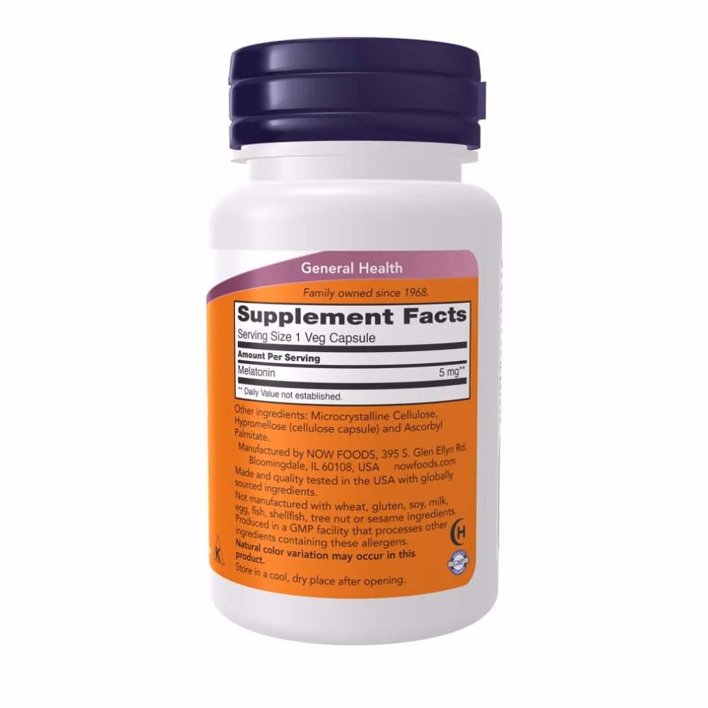 Now Melatonin 5mg 60 Veg Capsules 2