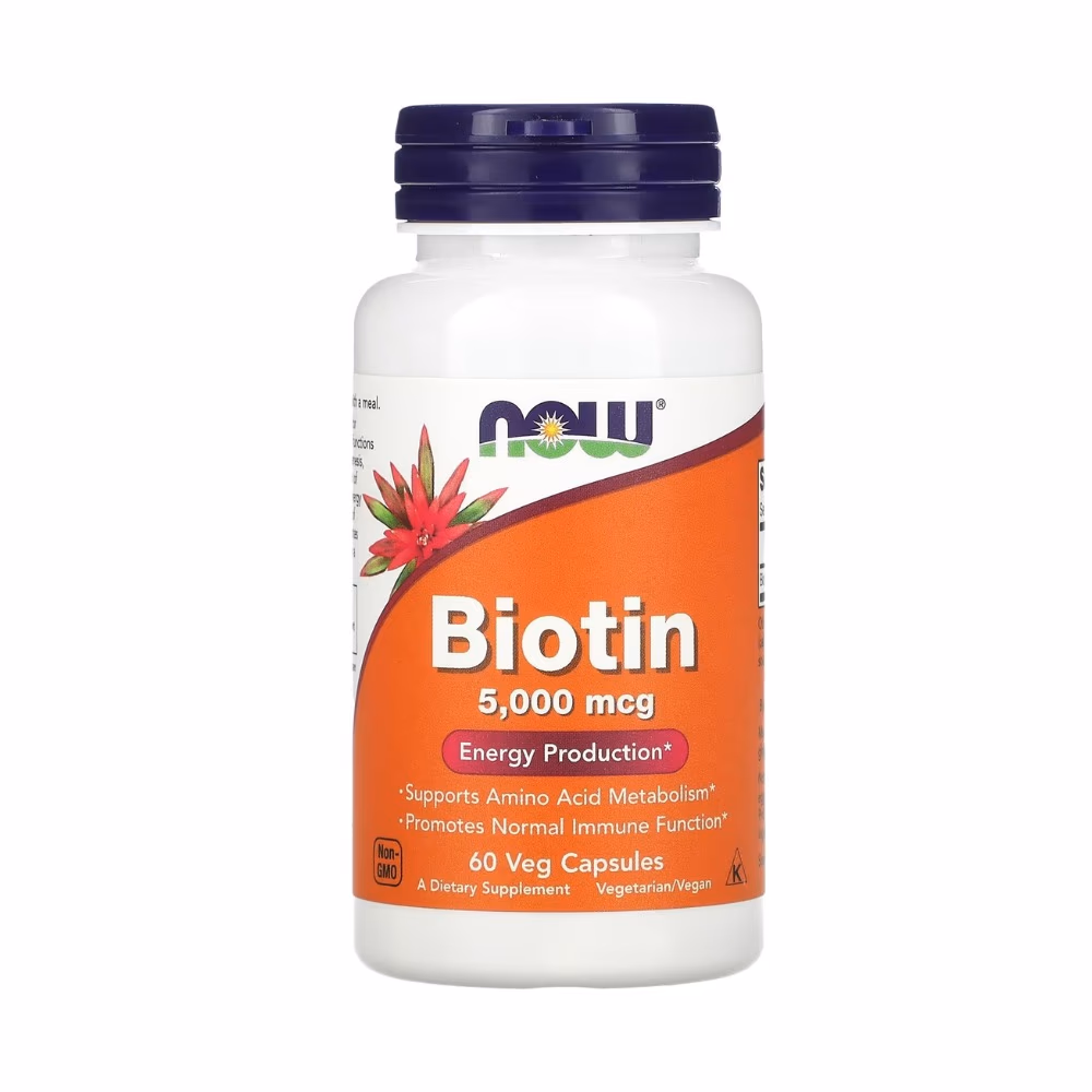 NOW Biotin 5000mcg 60 Veg Capsules 1