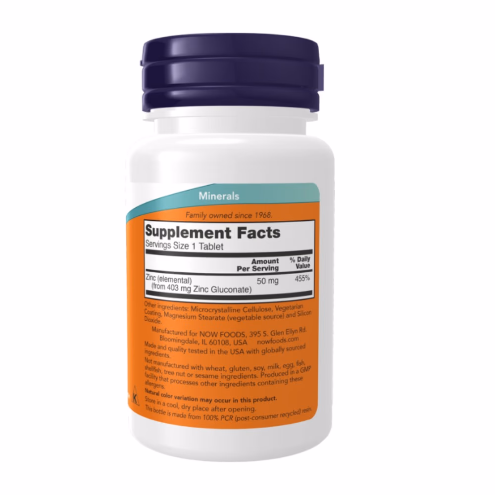 Now Zinc Gluconate 50mg 250 Tabs 1522 3