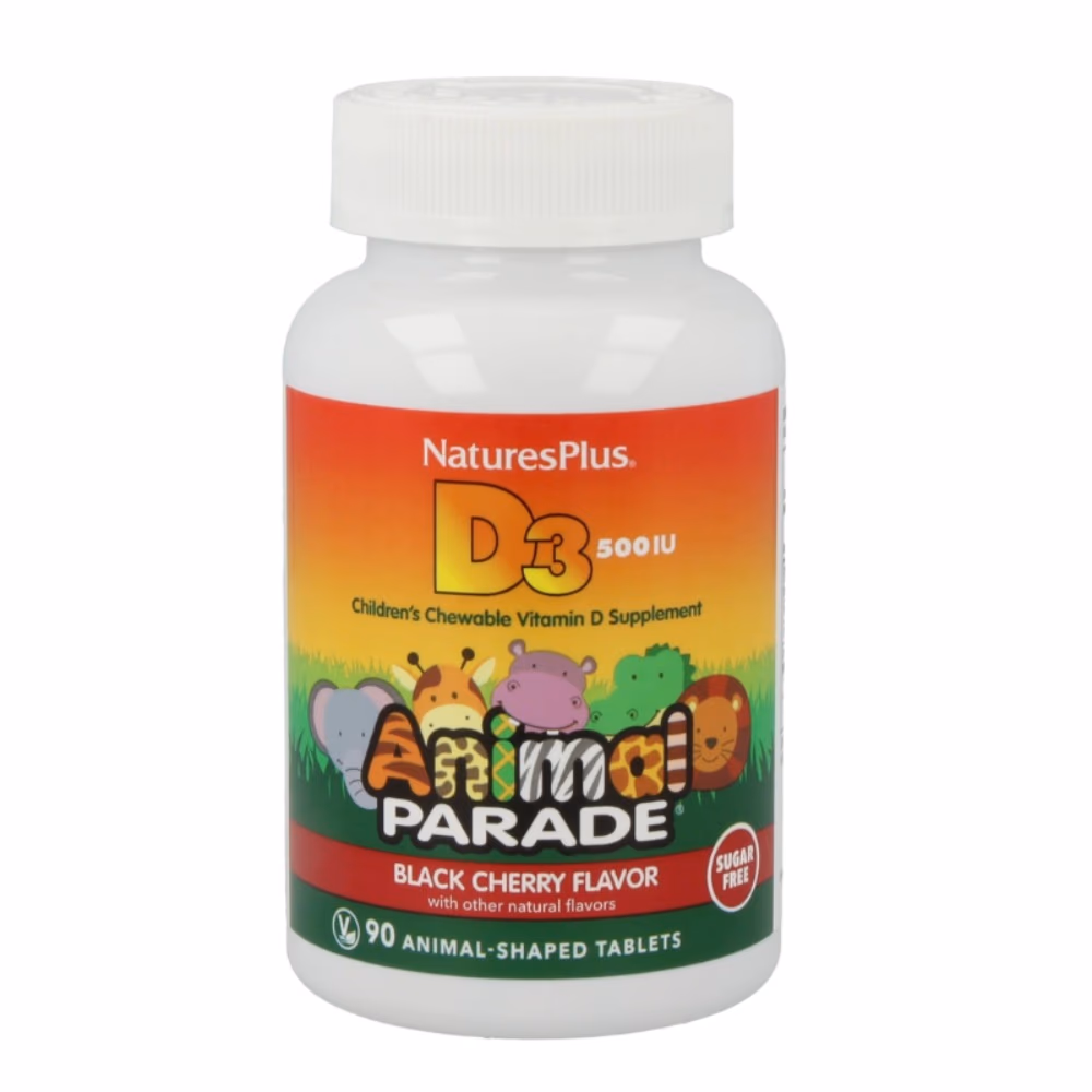 Natures Plus Animal Parade Vitamin D3 500IU SF 90 Tabs Black Cherry 1