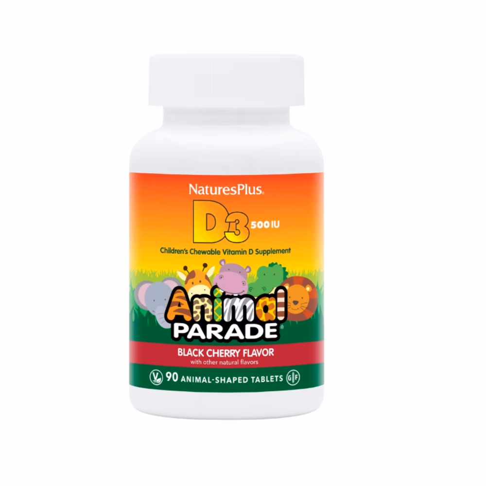 Natures Plus Animal Parade Vitamin D3 500IU 90 Tabs Black Cherry