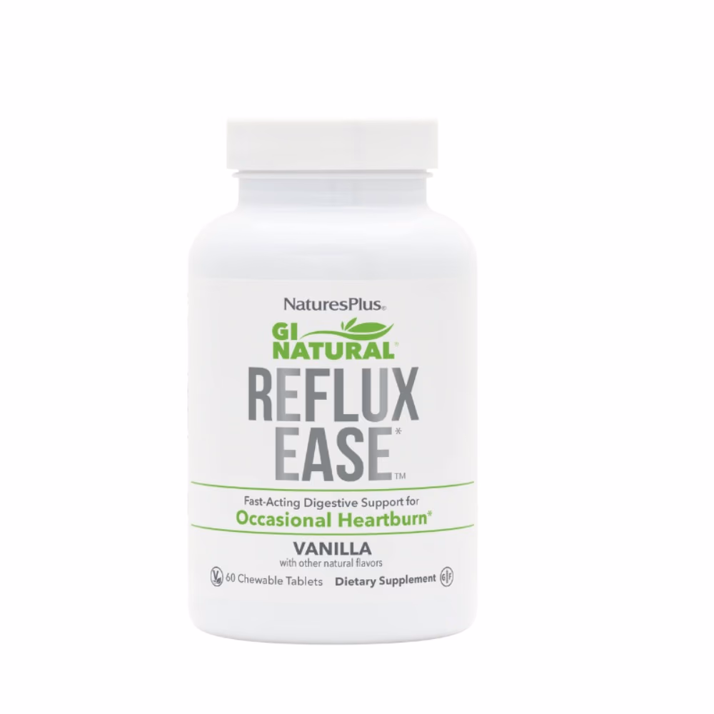 Nature's Plus Natural Reflux Ease 60 Chew Tabs Vanilla