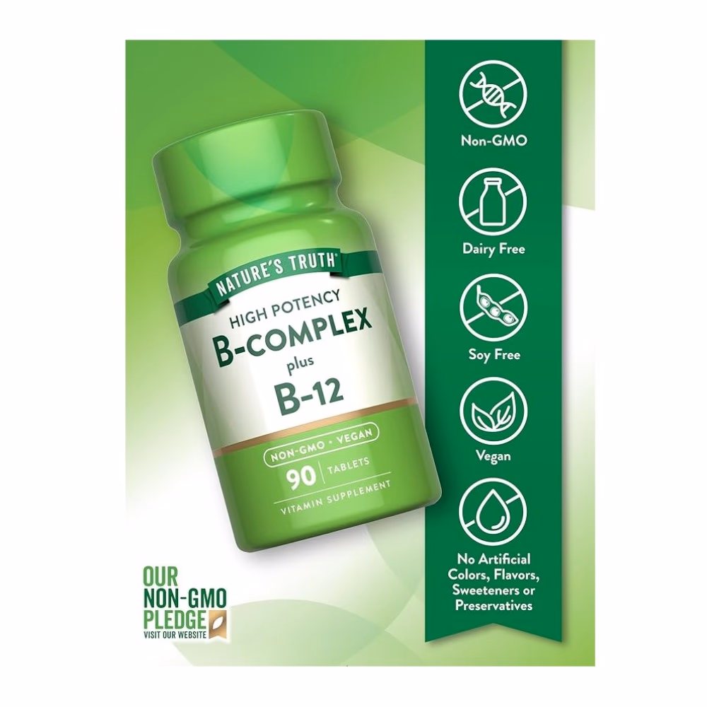 Nature's Truth B-Complex Plus B-12 90 Tablets 3