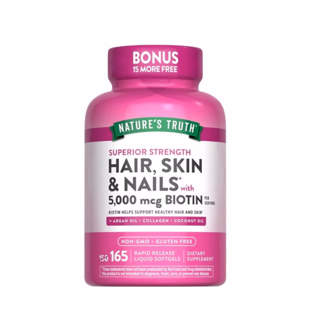 Nature's Truth Hair, Skin & Nails 5000mcg + Biotin (165 Softgels)