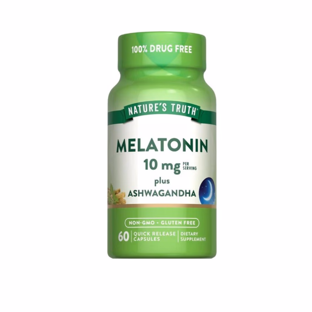 Nature's Truth Sleep Melatonin 10mg + Ashwagandha - 60 Capsules
