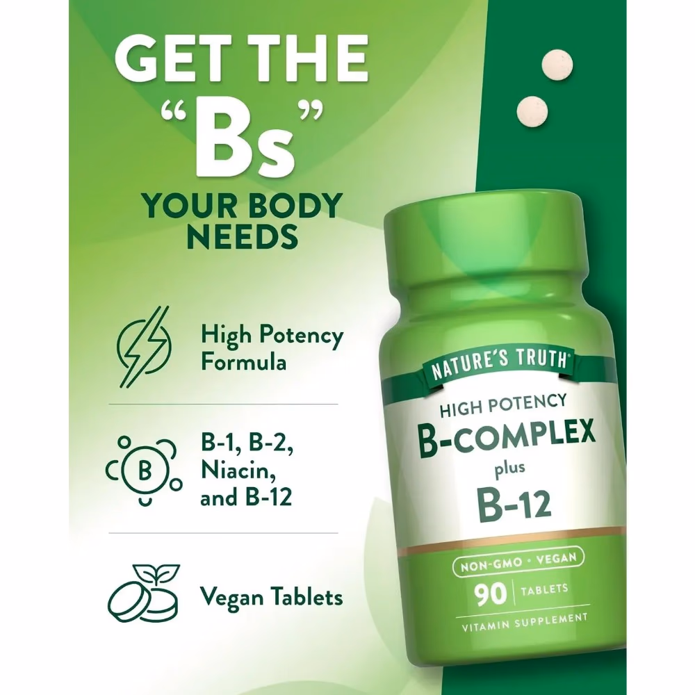 Natures Truth B-Complex Plus B12 - 90 Tablets 5