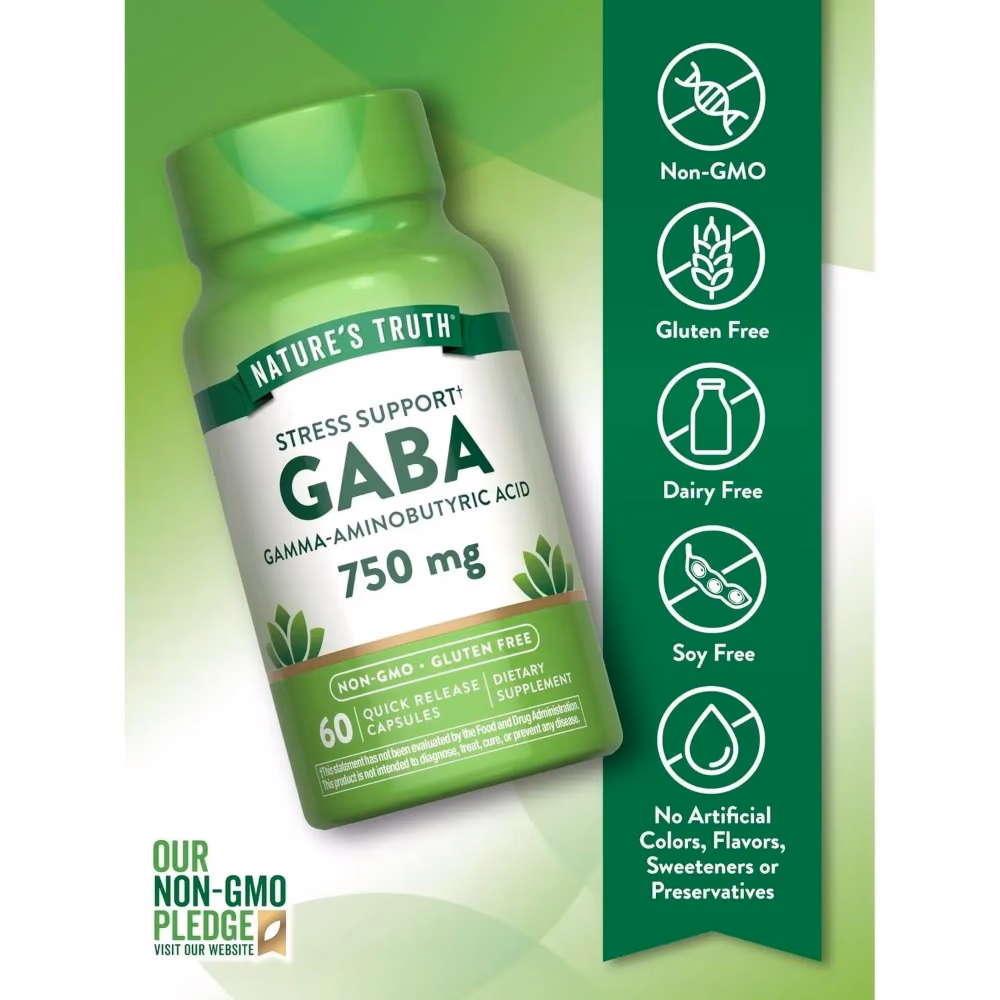 Natures Truth GABA 750Mg - 60 Capsules 3