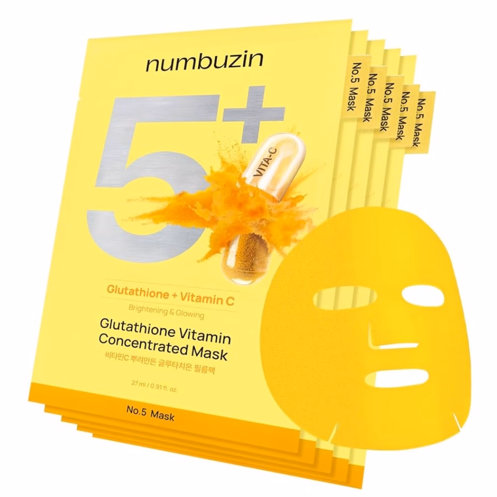 Numbuzin No5+ Glutathione Vitamin Concentrated Mask 5 Sheets 1
