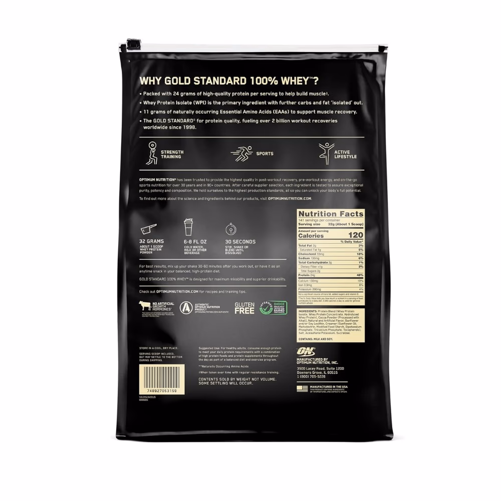 Optimum Nutrition 100% Gold Standard Whey Extreme Milk Chocolate 10LB 4