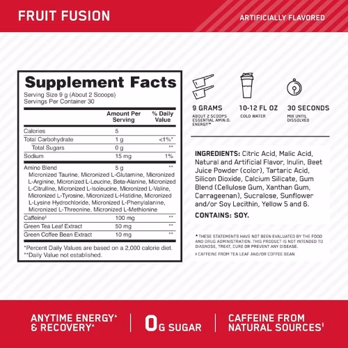 Optimum Nutrition Amino Energy Fruit Fusion 30 Servings 2
