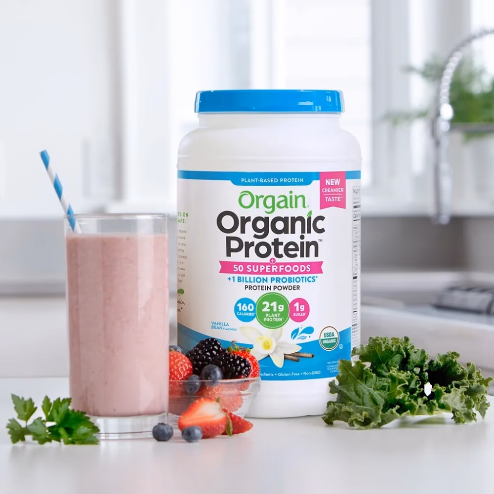 Orgain Organic Protein Powder Plant Based Superfood +1 Billion Probiotics - Vanilla flavor  2