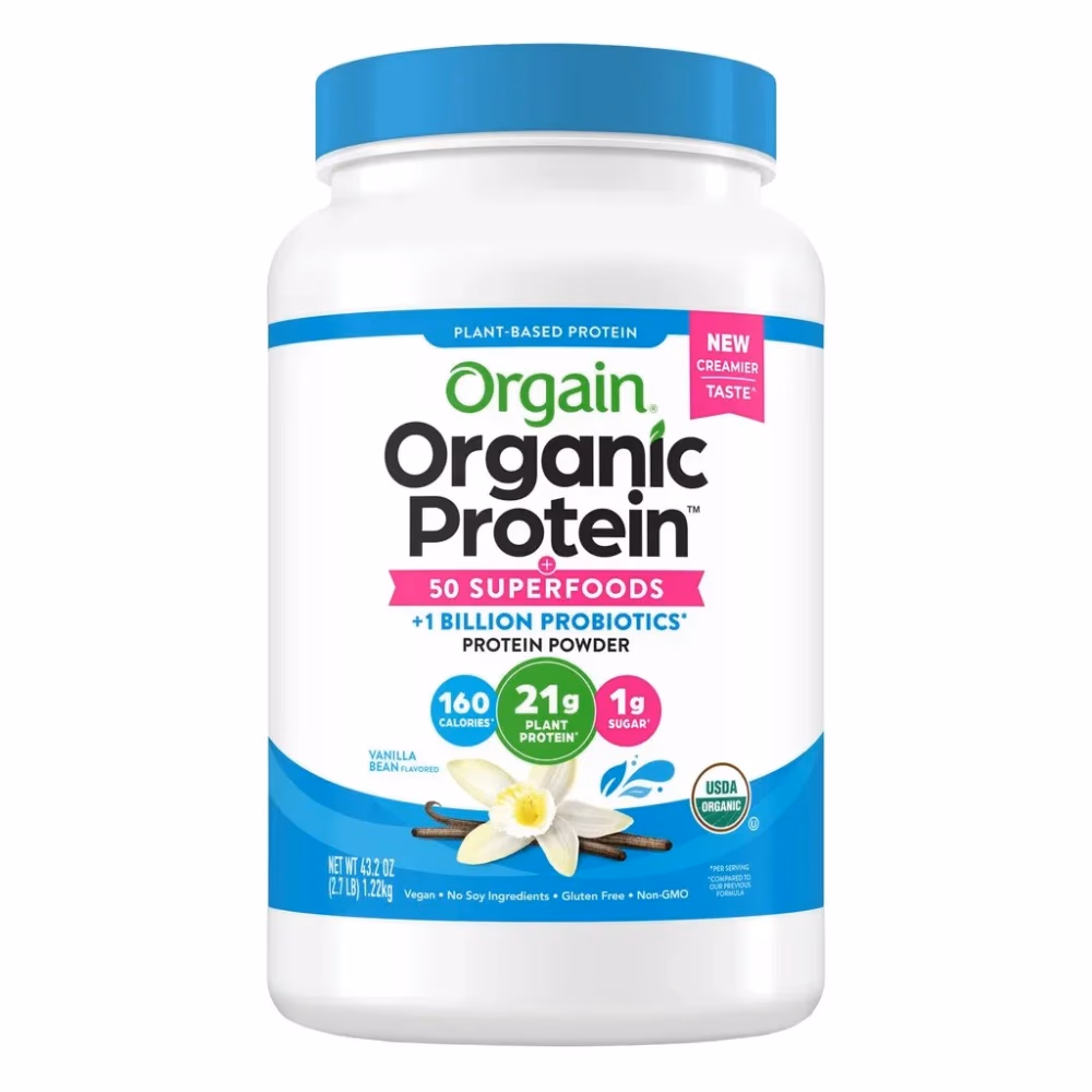 Orgain Organic Protein Powder Plant Based Superfood +1 Billion Probiotics - Vanilla flavor  1