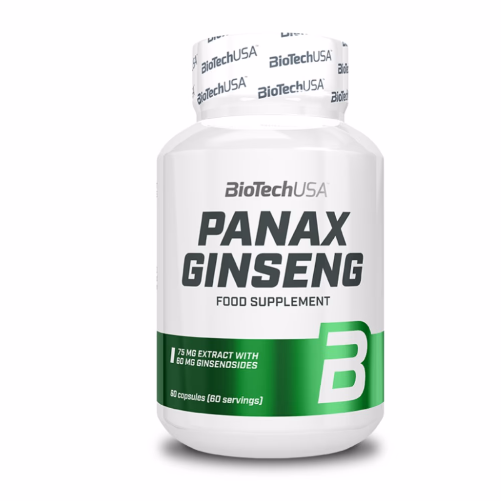 BioTechUSA Panax Ginseng 75mg 60 Capsules: Natural Energy & Vitality Support with Adaptogenic Benefits