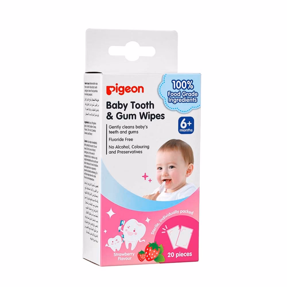 Pigeon Baby Tooth and Gum Wipes Strawberry 6+ Months – 20s