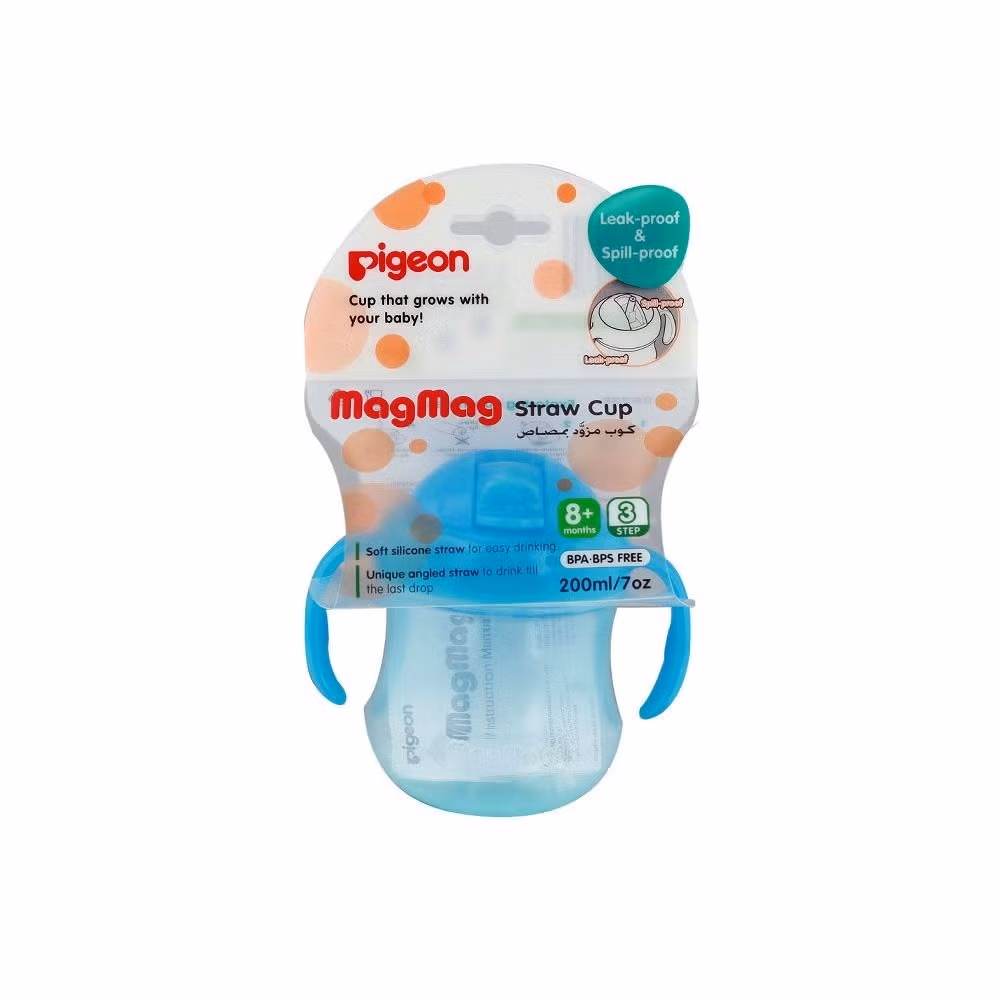 Pigeon MagMag Straw Cup Blue Step 3 200ml