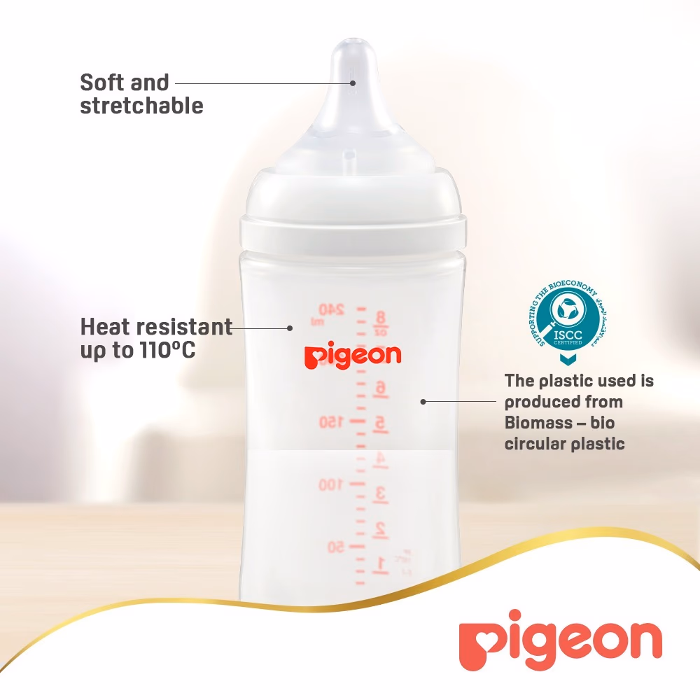 Pigeon Soft Touch Nursing Bottle Plastic 3+ Months 240ml 3