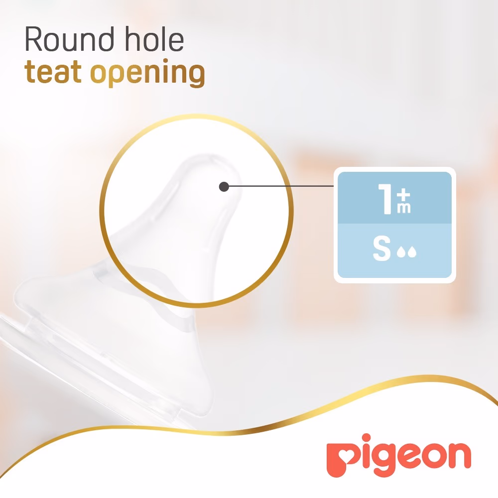 Pigeon Soft Touch Nipple 1+ Months Round Hole S 2s 2