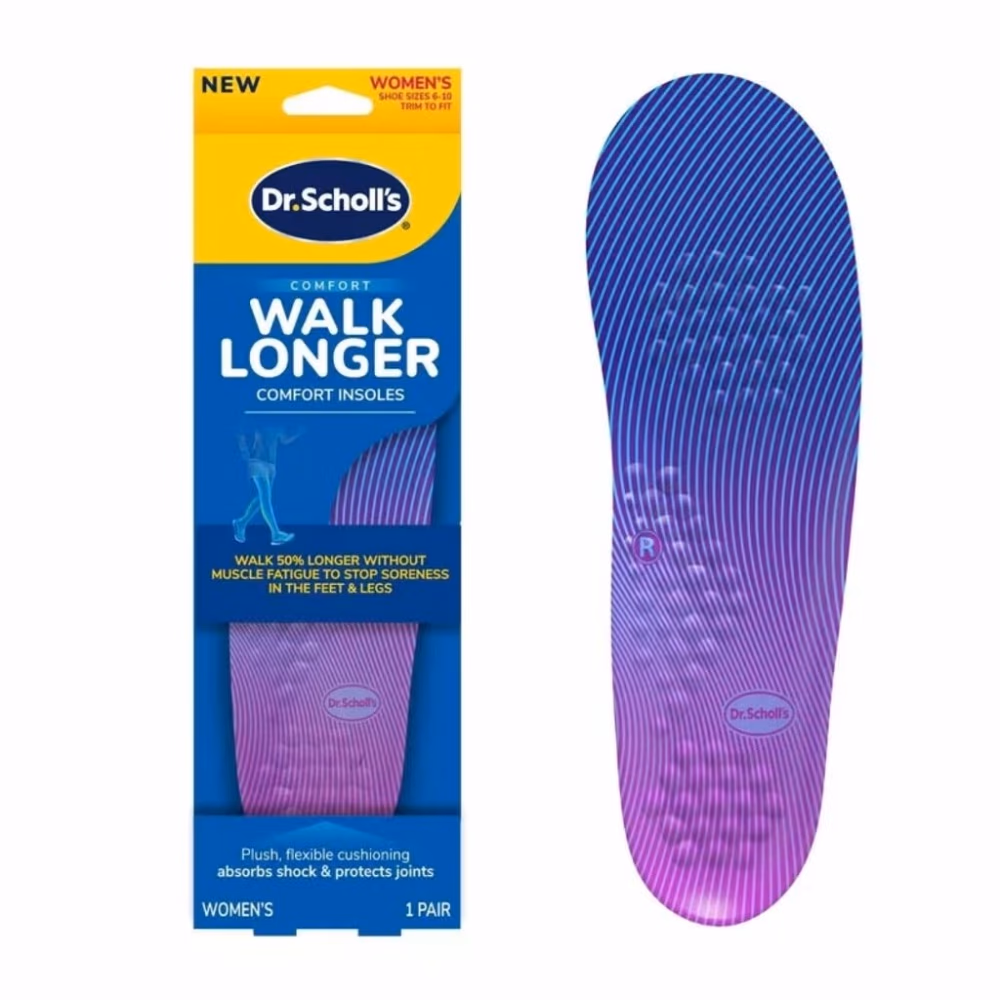 Scholl Walk Longer Comfort Insoles Women Size 6 to 10